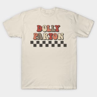 Dolly Parton Checkered Retro Groovy Style T-Shirt